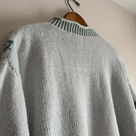 Vintage Rose Floral Knit Mock Neck Sweater - Picture 7 of 11